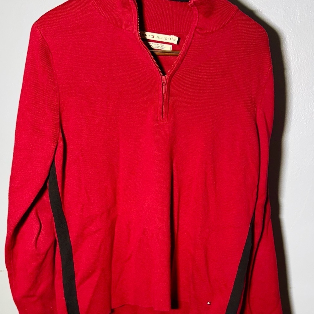 Tommy Hilfiger Red Zip-Up Sweater